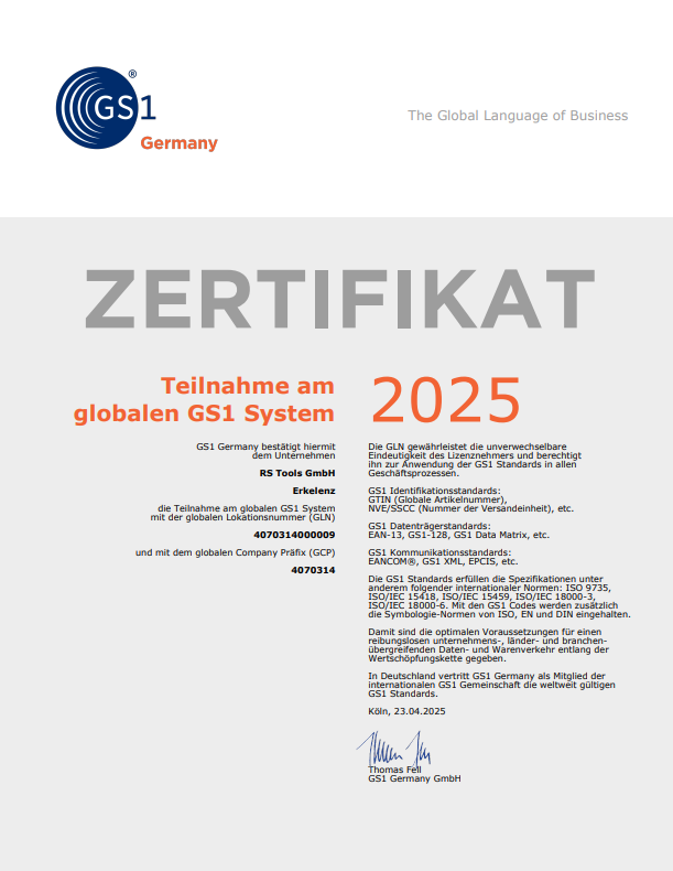 GS1 Zertifikat