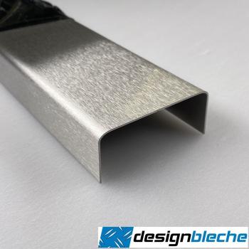 Edelstahl U-Profil V2A K240 geschliffen 1,5mm