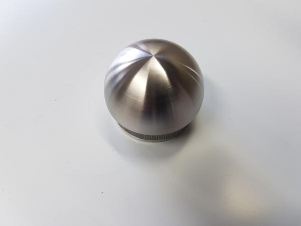 Endkappe Halbrund zum Einschlagen aus Edelstahl für 42,4x2mm Rohr