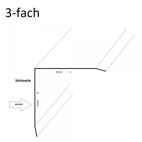 Edelstahl Winkel Spiegel Effekt 1,5mm magnetisch