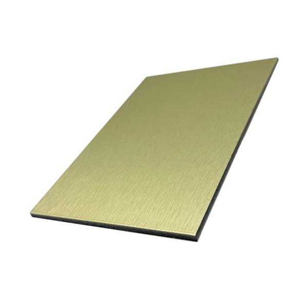 Aluverbundplatte | einseitig Gold gebürstet | 3 mm | Aluminium und Kunststoff