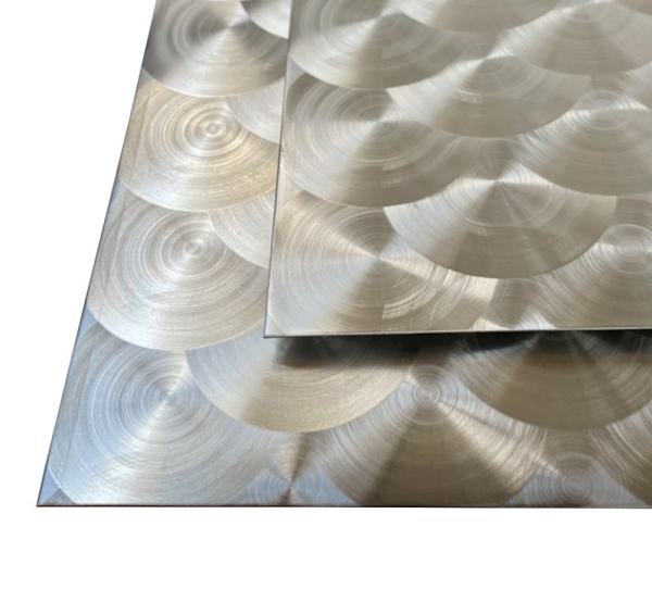 Edelstahlblech | D50 kreismarmoriert Pfauenauge | 1,5mm