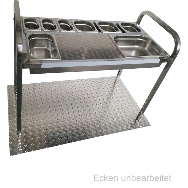 Grillteppich, Kaminbodenplatten aus Aluminium Riffelblech Duett 1,5/2,0mm stark