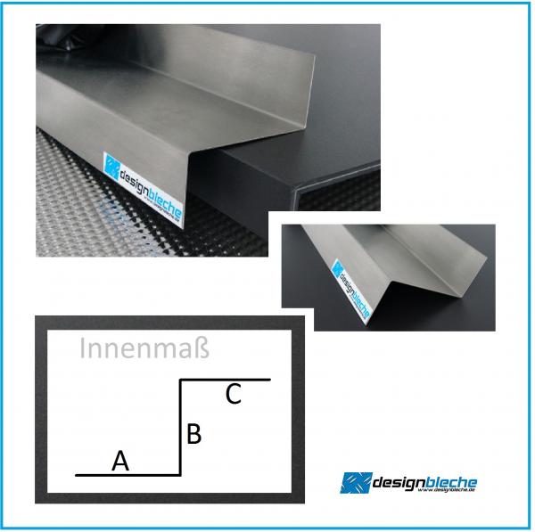 Z-Profil aus V2A Edelstahl K240 geschliffen 1,5mm stark