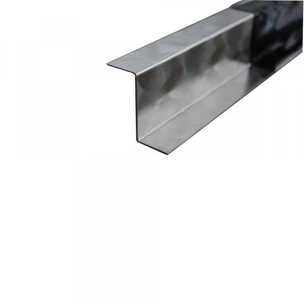 Z-Profil aus V2A Edelstahl D50 rundgeschliffen 0,8mm stark