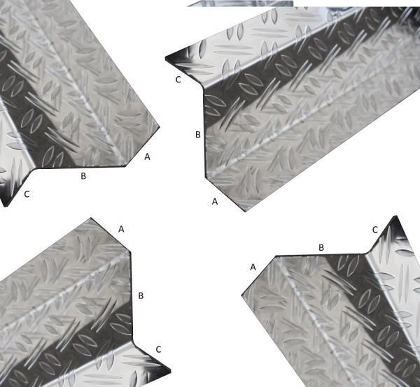 Z-Profil aus Alu Riffelblech Duett 1,5/2mm